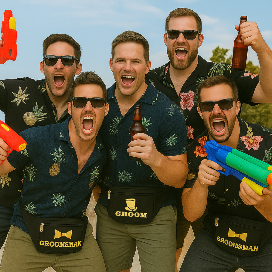 wedding party men celebration